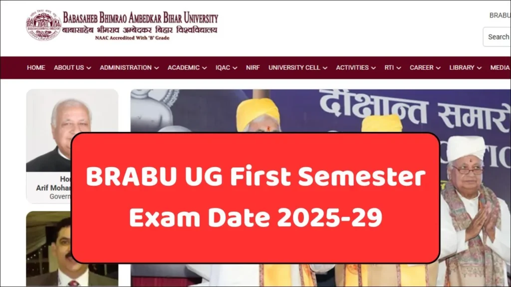 BRABU UG First Semester Exam Date 2025-29 Update