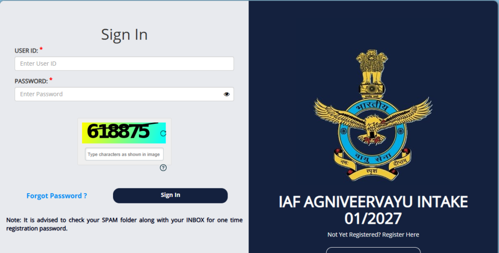 Air Force Agniveer Vayu Online Form 2026 इंडियन एयरफोर्स अग्निवीर वायु ऑनलाइन आवेदन प्रक्रिया